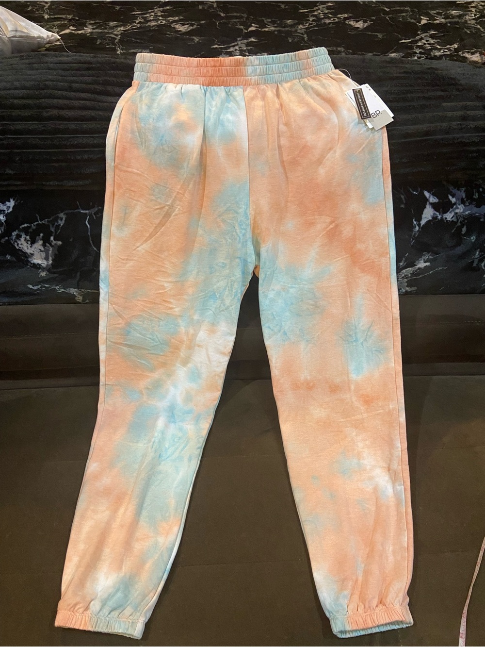 bp Peach & Light Blue Tie-Dye Jogger Pants